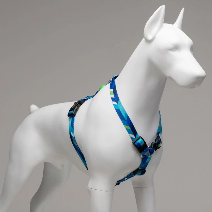 Lindo Dogs Blue Dream H Tipi Köpek Göğüs Tasması Mavi/Yeşil Beden Medium