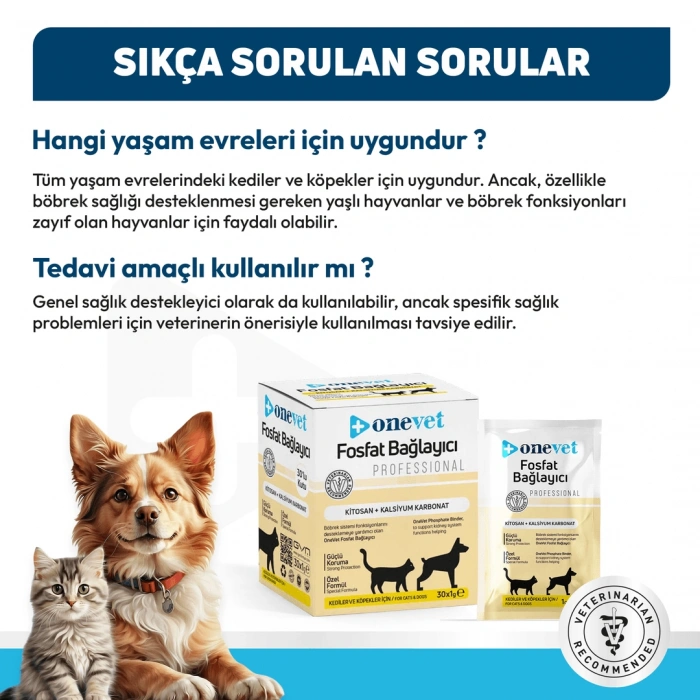 OneVet Böbrek Sağlığı Destekleyici Kedi ve Köpekler için Toz Saşe 1 Gr 30 Adet