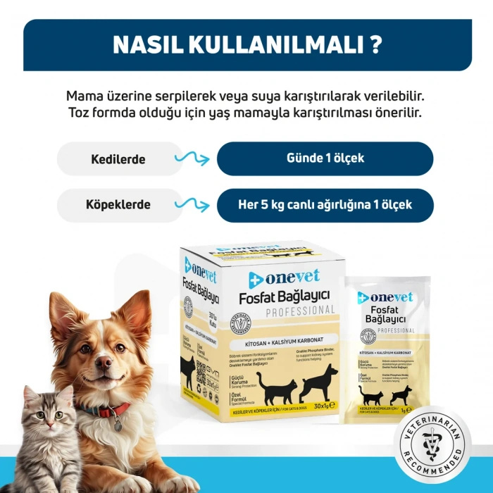 OneVet Böbrek Sağlığı Destekleyici Kedi ve Köpekler için Toz Saşe 1 Gr 30 Adet