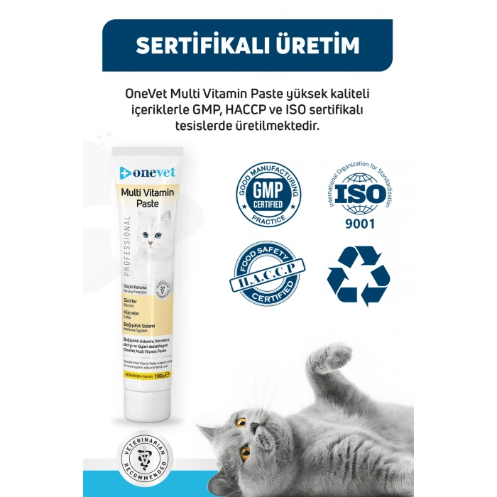 OneVet Multi Vitamin Paste Bağışıklık Destekleyici Kedi Maltı 100 Gr