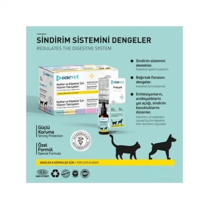 OneVet Prebiotic Kedi ve Köpekler İçin Sindirim ve Bağışıklık Güçlendirici 50 Ml