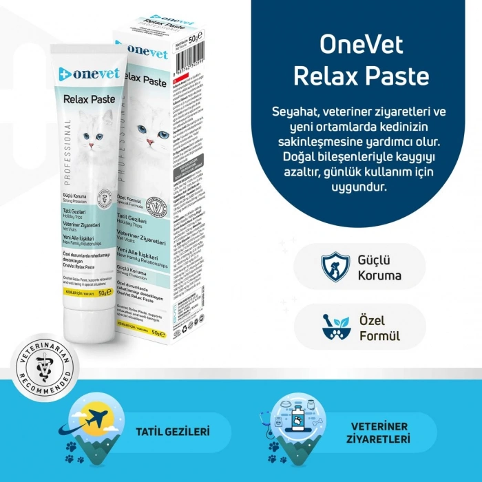 OneVet Relax Paste Stres Ve Anksiyete Azaltıcı Kedi Maltı 50 Gr