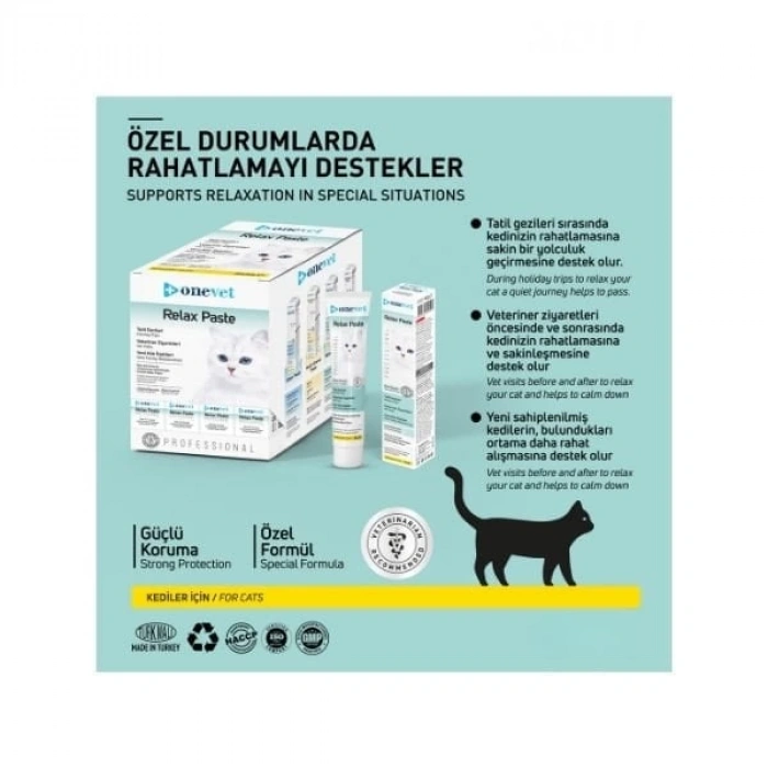 OneVet Relax Paste Stres Ve Anksiyete Azaltıcı Kedi Maltı 50 Gr