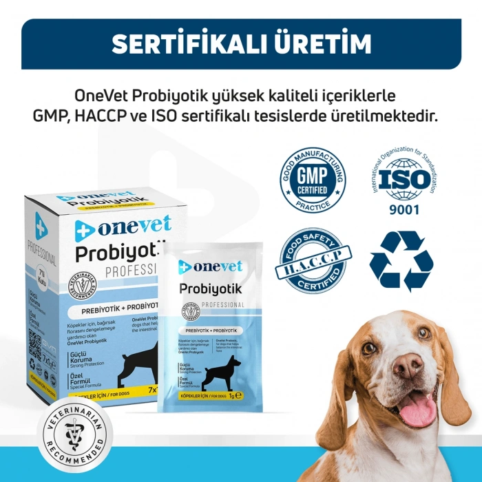 OneVet Sindirim ve Bağışıklık Güçlendirici Köpekler için Probiyotik Saşe 1 Gr 7 Adet