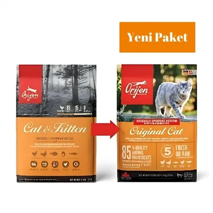Orijen Kitten Tahılsız Tavuklu Yavru ve Yetişkin Kedi Maması 17 Kg