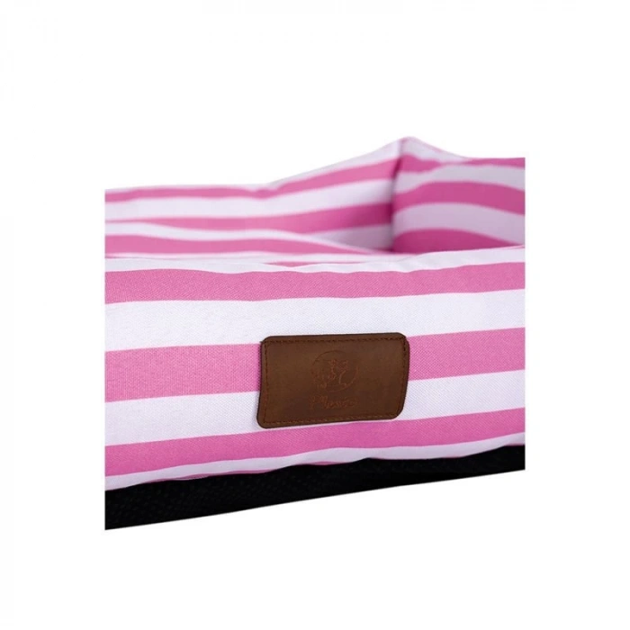 Peggy Daisy Pembe Çizgili Köpek Yatağı Large 80x60x23 Cm