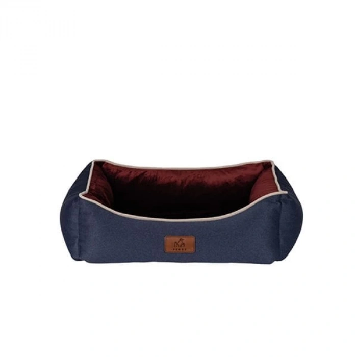 Peggy Lola Köpek Yatağı Bordo Lacivert Medium 70x50x25 Cm