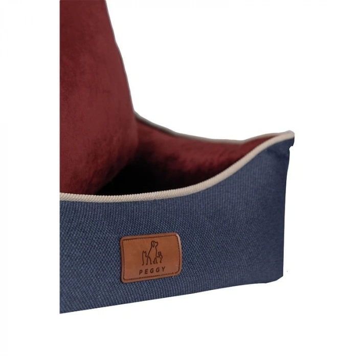 Peggy Lola Köpek Yatağı Bordo Lacivert Medium 70x50x25 Cm