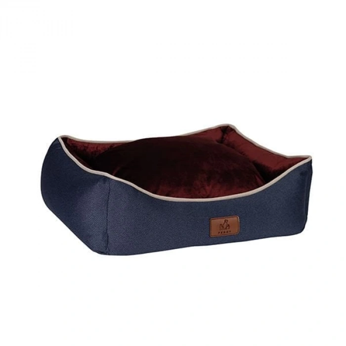 Peggy Lola Köpek Yatağı Bordo Lacivert Medium 70x50x25 Cm