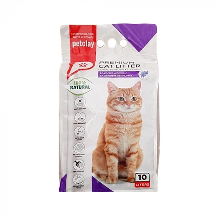 Pet Clay Lavanta Kokulu Topaklanan Kedi Kumu (10 L)