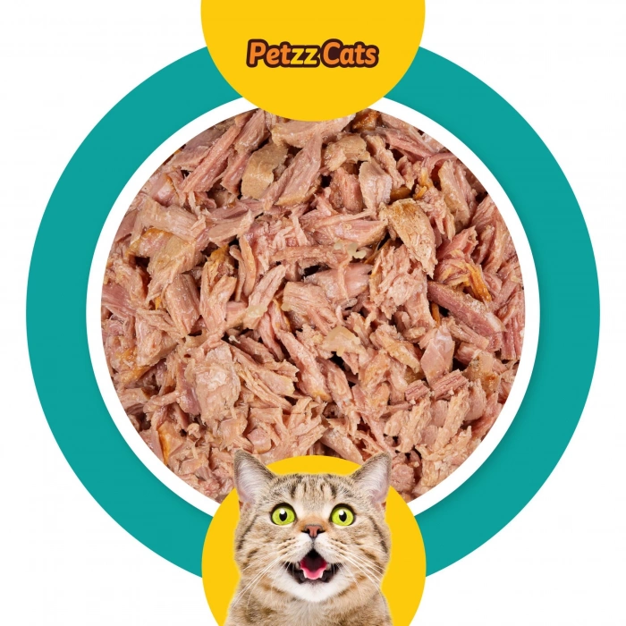 PetzzCats Lezzetli Sos İçinde Taze Fileto Ton Balıklı Konserve Kedi Maması 70 Gr