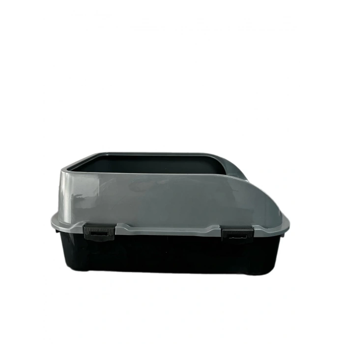 Plastart Açık Büyük Kedi Tuvaleti Siyah-Gri