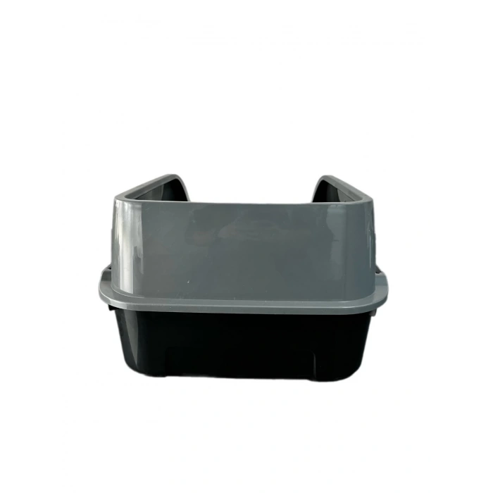 Plastart Açık Büyük Kedi Tuvaleti Siyah-Gri