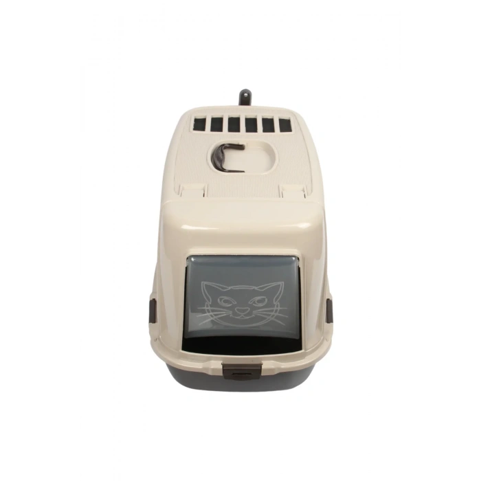 Plastart Kapalı Kedi Tuvaleti Büyük Bej-Kahverengi