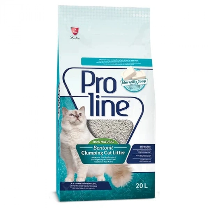 Proline Marsilya Sabun Kokulu Topaklanan Bentonit Kedi Kumu 20 LT