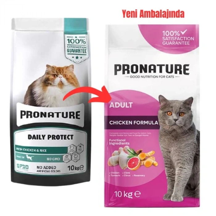 Pronature Adult Tavuklu ve Pirinçli Yetişkin Kedi Maması 1.5 Kg (3 Adet)