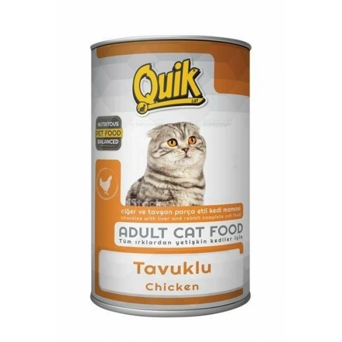 Quik Tavuklu Kedi Konserve Kedi Maması 415 Gr