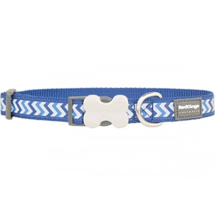 Red Dingo Reflektörlü Ziggy Desenli Köpek Boyun Tasması Lacivert 12 Mm