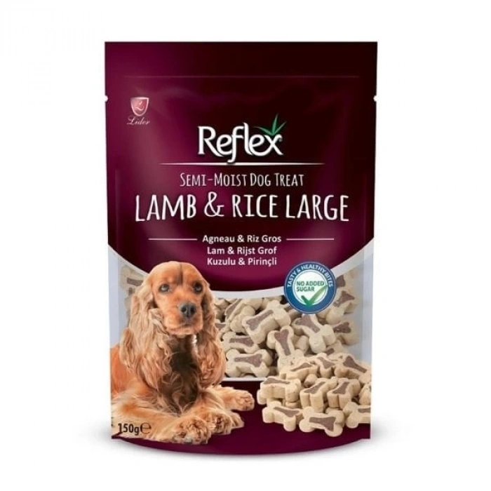 Reflex Kuzu ve Pirinçli Large Yarı Yumuşak Köpek Ödül Maması 150 Gr