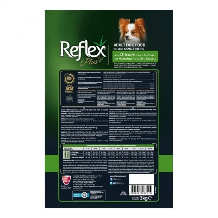 Reflex Plus Adult Tavuklu Küçük Irk Yetişkin Köpek Maması 3 Kg