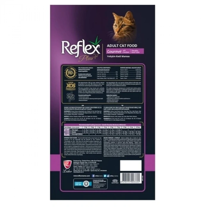 Reflex Plus Gourmet Tavuklu Yetişkin Kedi Maması 15 Kg