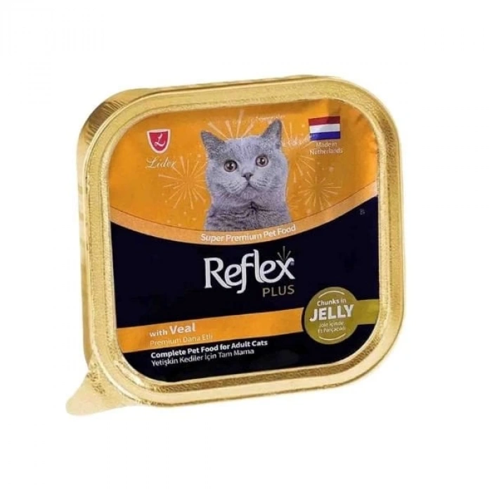 Reflex Plus Jöle İçinde Parça Dana Etli Yetişkin Konserve Kedi Maması 85 Gr