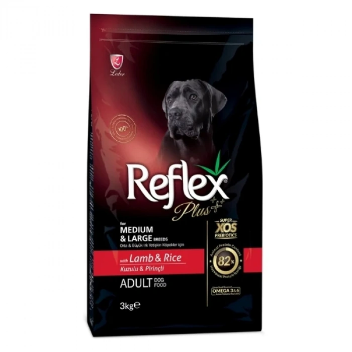 Reflex Plus Kuzulu Orta ve Büyük Irk Yetişkin Köpek Maması 3 Kg