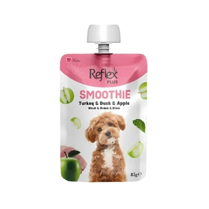 Reflex Plus Smoothie Hindi Etli Ördekli ve Elmalı Sıvı Yetişkin Köpek Ödül Maması 85 Gr