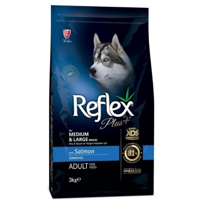 Reflex Plus Somonlu Orta ve Büyük Irk Yetişkin Köpek Maması 3 Kg