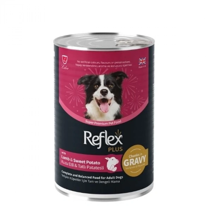 Reflex Plus Sos İçinde Kuzu Etli ve Tatlı Patatesli Yetişkin Konserve Köpek Maması 400 Gr