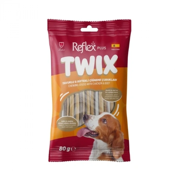 Reflex Plus Twix Tavuklu ve Biftekli Çiğneme Çubukları Köpek Ödül Maması 80 Gr