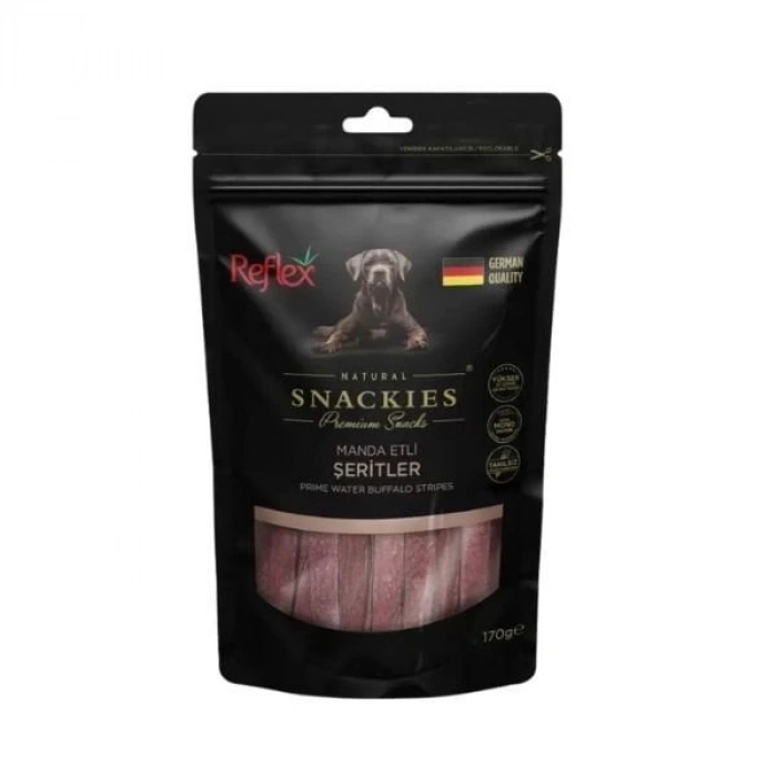 Reflex Snackies Natural Manda Etli Şerit Tahılsız Köpek Ödül Maması 170 Gr