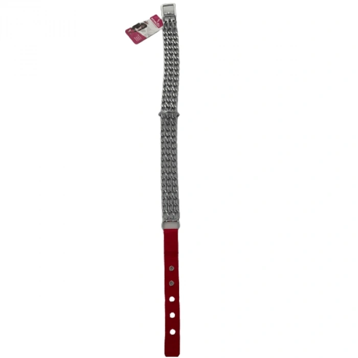 Royalist 3 Adet Zincir Köpek Boyun Tasması Kırmızı 3 Mm 70 Cm