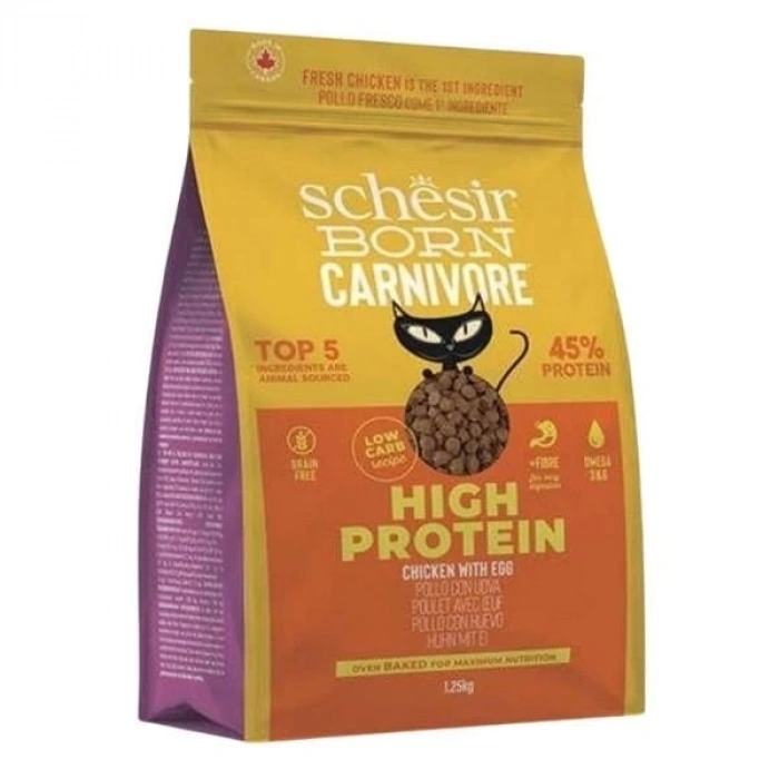 Schesir Born Carnivore Tavuk ve Yumurtalı Yetişkin Kedi Maması 1.25 Kg