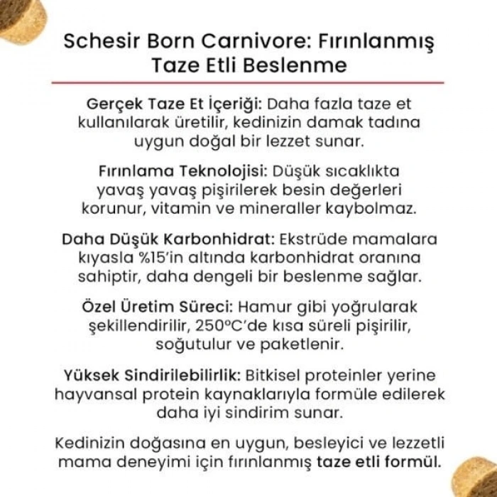 Schesir Born Carnivore Tavuk ve Yumurtalı Yetişkin Kedi Maması 1.25 Kg