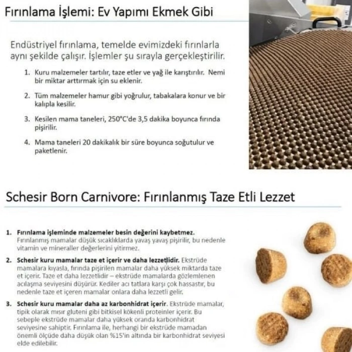 Schesir Born Carnivore Tavuklu Somonlu ve Ringa Balıklı Yetişkin Kedi Maması 255 Gr