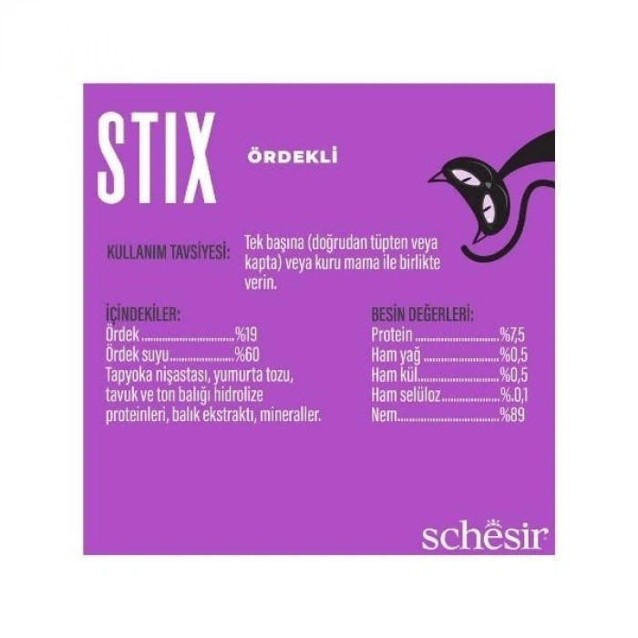 Schesir Cat Stick Ördekli Sıvı Kedi Ödül Maması 6 Adet 15 Gr