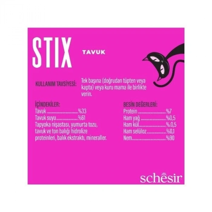 Schesir Cat Stick Tavuklu Sıvı Kedi Ödül Maması 6 Adet 15 Gr