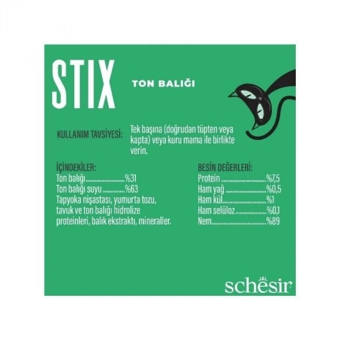 Schesir Cat Stick Ton Balıklı Sıvı Kedi Ödül Maması 6 Adet 15 Gr
