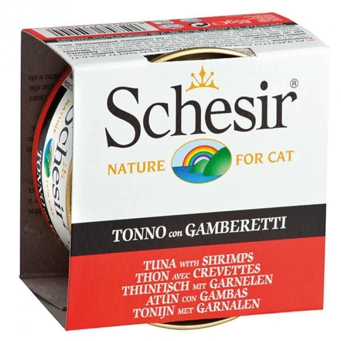Schesir Ton Balıklı ve Karidesli Jöleli Konserve Kedi Maması 85 Gr