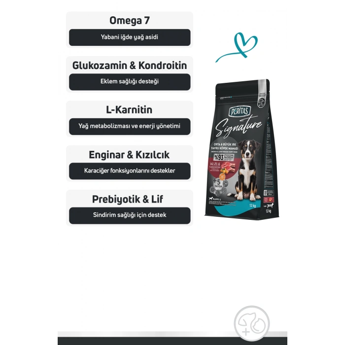 Signature Kuzulu Orta ve Büyük Irk Yavru Köpek Maması 12 Kg