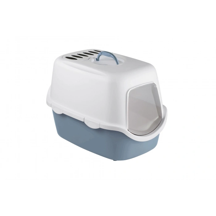 Stefanplast Cathy Filtreli Kapalı Kedi Tuvaleti Beyaz/Mavi 56x40x40 Cm