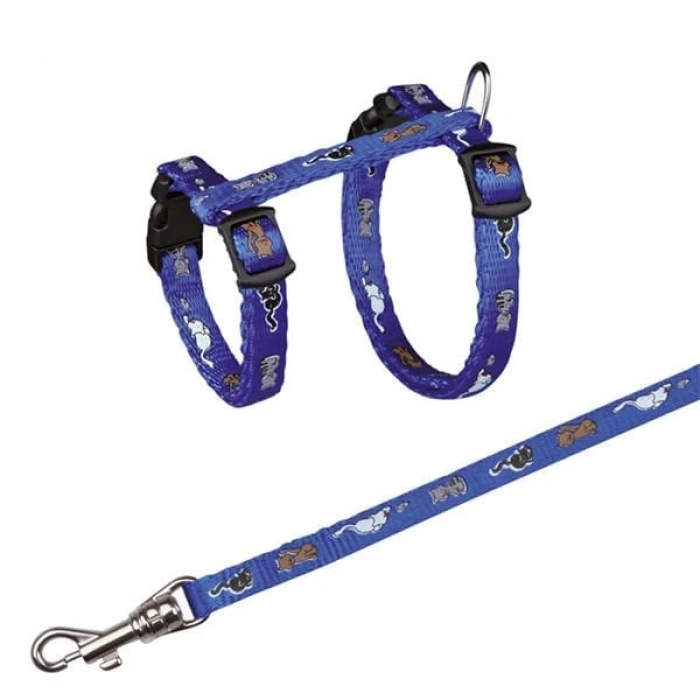 Trixie Yavru Kedi Göğüs Tasma Seti Siyah 8 Mm 21-34 Cm