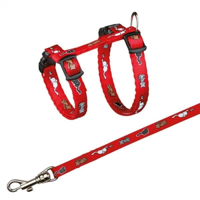 Trixie Yavru Kedi Göğüs Tasma Seti Siyah 8 Mm 21-34 Cm