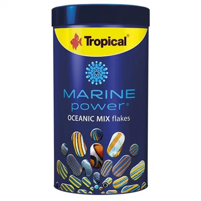Tropical Marine Power Oceanic Mix Flakes Deniz Balıkları için Krill ve Spirulina Katkılı Balık Yemi 1000 Ml 200 Gr