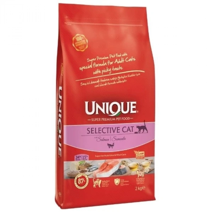 Unique Seçici Kediler için Somonlu Yetişkin Kedi Maması 2 Kg