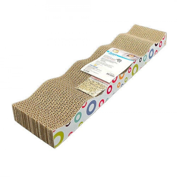 Vetinova Karton Kedi Tırmalama Tahtası – Dayanıklı Kedi Tırmalayıcı 44x11x4 cm