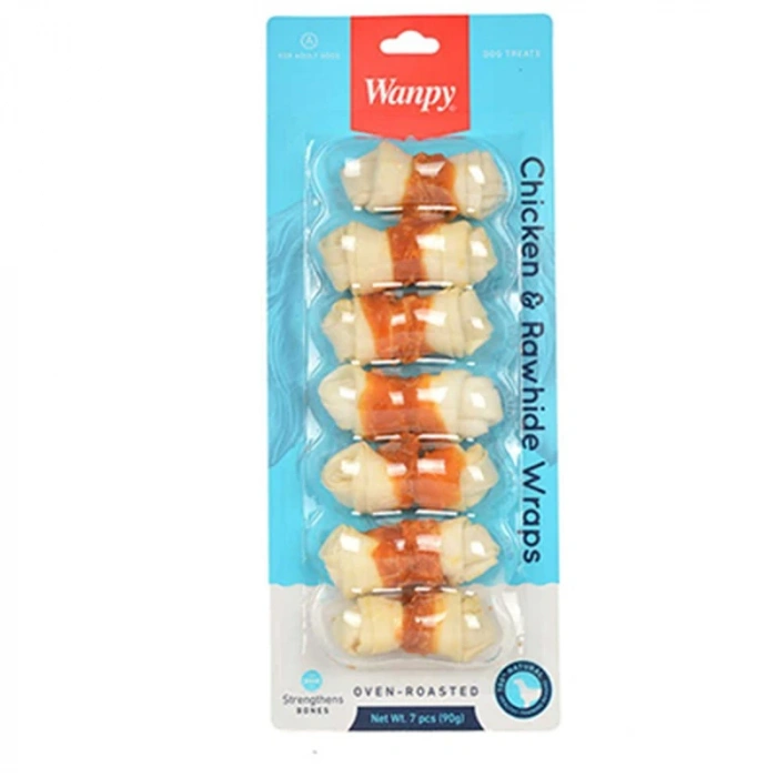 Wanpy Burgu Tavuk Sargılı Köpek Ödül Kemiği 90 Gr