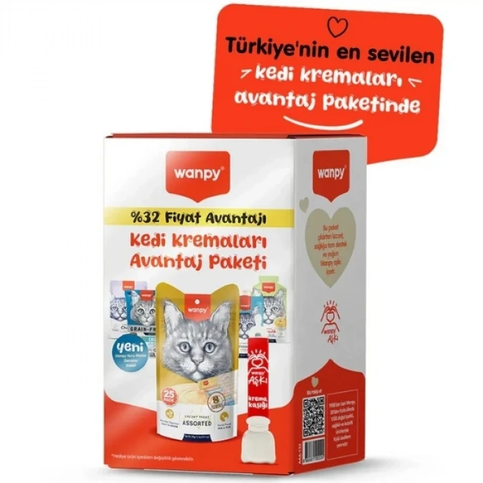 Wanpy Karışık Lezzetler Avantaj Paketi Sıvı Kedi Ödül Maması Karışık 5 Adet