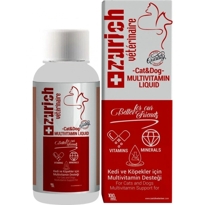 Zurich Likit Multivitamin 100 Ml – Kedi ve Köpek Sağlık Desteği